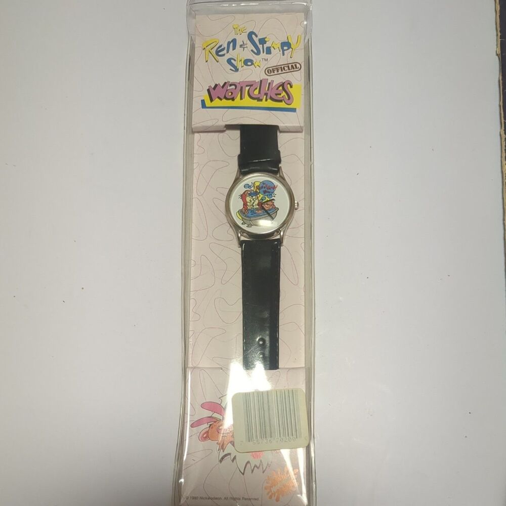 1992 Vintage New Nickelodeon REN AND STIMPY in Bathtub WATCH  ( Needs Battery )